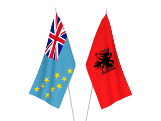 Republic of Albania and Tuvalu flags