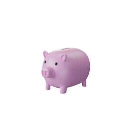 3D Piggy bank, piggy bank icon. 3d rendering illustration.