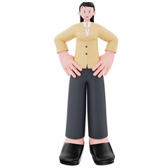 3D Character Businesswoman giving standing pose