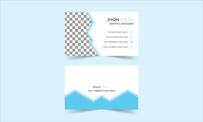  Corporate Modern Business Card Design, Double-Sided Creative Business Card Template, Vector Illustration Creative Name Card , Sky Color corporate Business Card Design, Simple and Clean Design.