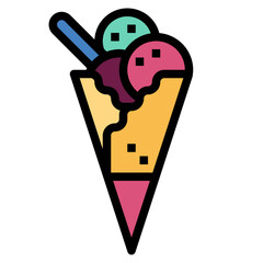 ice cream filled outline icon style