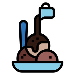ice cream filled outline icon style