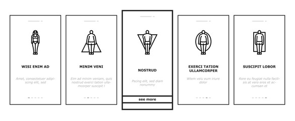 body human anatomy figure onboarding icons set vector
