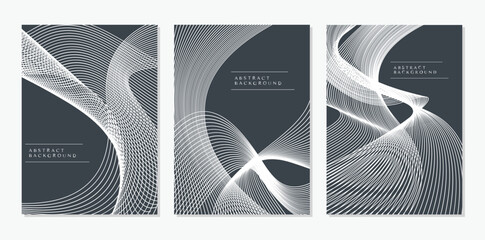 Silver modern curve line abstract cover design