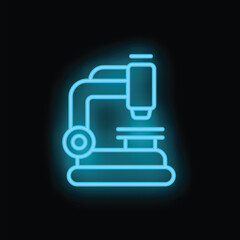 Microscope icon outline vector. Cardiac care. Operation disease neon color isolated on black