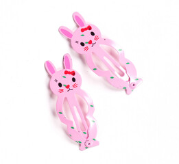Bunny hairclips isolated on a white background