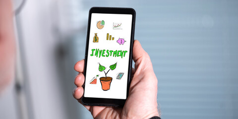 Investment concept on a smartphone