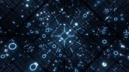 トンネル VJ 発光 球 グリッド サイエンス 青 [別Verあり] © GINGER_Tsukahara