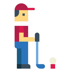 golf player flat icon style