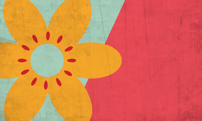 Colored flower background in retro style