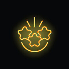 Star virtual travel icon outline vector. Tour online. 3D reality neon color isolated on black