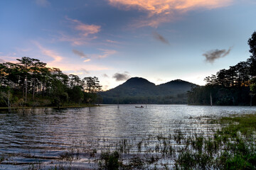 Dawn on the lake Tuyen Lam, Da Lat, Viet Nam