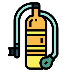 Obraz premium scuba tanks filled outline icon style