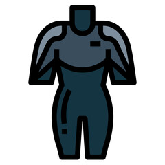 wetsuit filled outline icon style