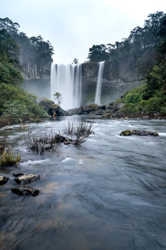 An image of the majestic waterfall K50 in Pleiku, Gia Lai province, Vietnam