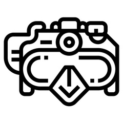 camera mask line icon style