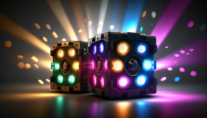 3D disco lights.Generative AI.