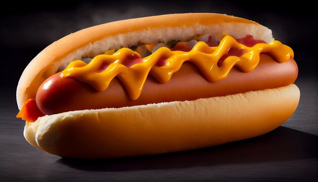 The Anatomy of a Perfectly Crafted Hot Dog: A Delicious and Visually Appealing Treat for Your Taste Buds, Generative AI, illustration