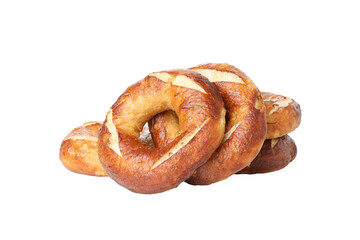 Concept of tasty bakery - bagels, isolated on white background