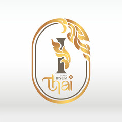 concept of  letter I, logotype design  Thai art style 