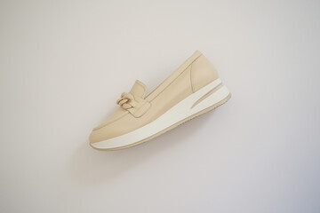 Confortable woman shoe on white background