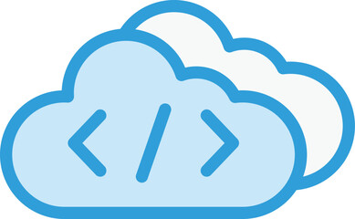 Cloud coding Vector Icon Design Illustration