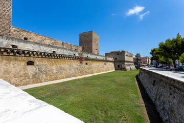 Fototapeta na wymiar BARI, ITALY, JULY 9, 2022 - View of the swabian castle of Bari, Apulia, Italy