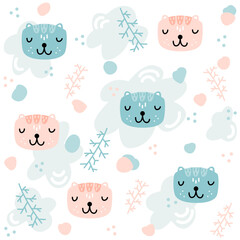 Animal vector children pattern design