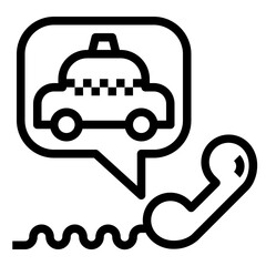 hail a taxi line icon style