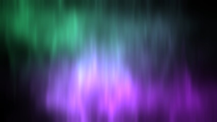 Purple and green aurora in dark universe. 2D layout illustration