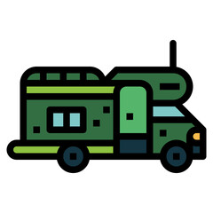 camping car filled outline icon style