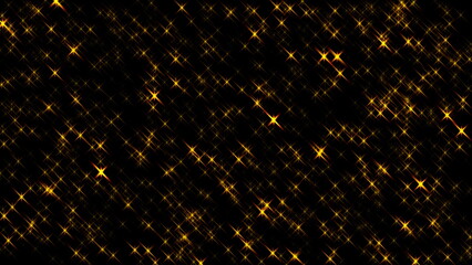 Orange glitter in dark background. 2D layout illustration