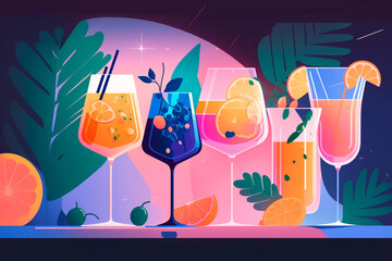 festive party cocktail drink. banner, menu, card, poster. Generative AI