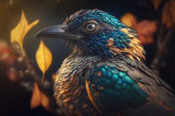 Obraz premium bird of paradise created with Generative AI technology