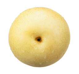 Top view, Chinese pear isolated on transparent background. Png imange