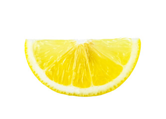 Slice lemon isolated on transparent background, PNG image