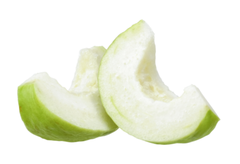 Sliced guava fruit isolated on transparent background, PNG image