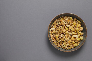 Photo of uncooked food for breakfast - muesli
