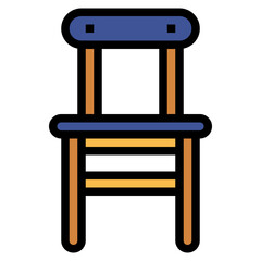 chair filled outline icon style