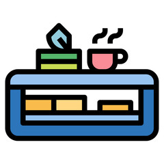 coffee table filled outline icon style