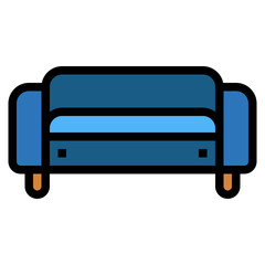 sofa filled outline icon style