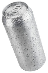 500 ml aluminum beer can with water drops isolated on transparent background