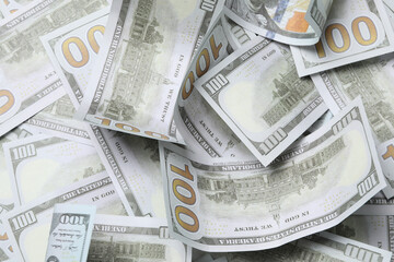 Dollar bills on whole background, close up