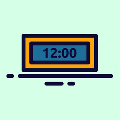 simple clock icon vector illustration modern trendy design, suitable for advertisement, website, social media post and other graphic needs.