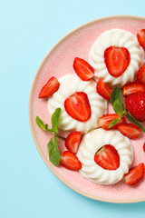 Delicious and sweet dessert - Panna Cotta, top view