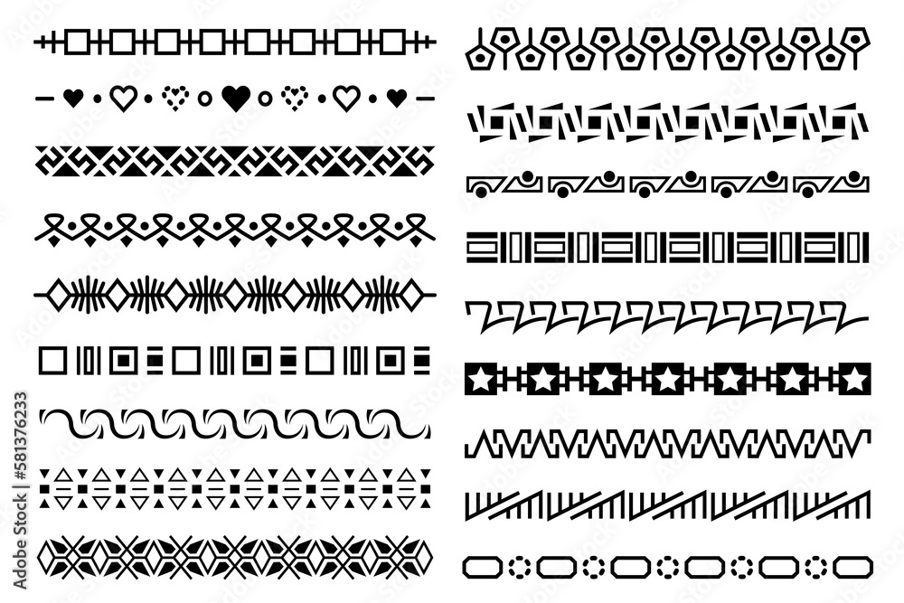 Poster abstract geometric text dividers. black chain texture paragraph separators. ornate design elements c