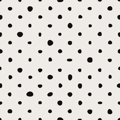 Geometric seamless pattern. Polka dot minimal print, simple retro background for fabric, wrapping design. Vector texture