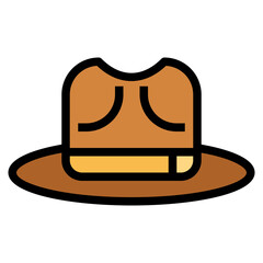 detective hat filled outline icon style