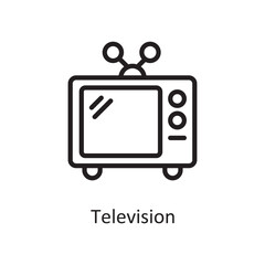 Television Vector Outline icon Design illustration. Music Symbol on White background EPS 10 File