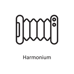 Harmonium Vector Outline icon Design illustration. Music Symbol on White background EPS 10 File